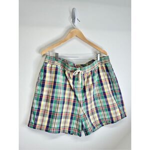 Polo Ralph Lauren Swimwear Mens XXL Plaid Multicolor Drawstring Trunks‎
